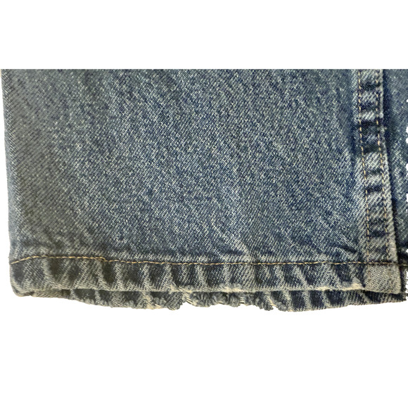 Wrangler 965 Jeans Mens 34x32 Regular Fit Distressed Straight Leg Frawed Fader - Picture 6 of 9